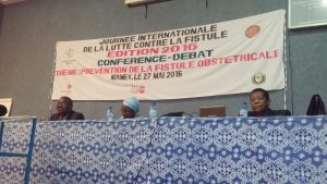 Panelists at the "Conference Debate" on fistula prevention, held on May 27 in Niamey, Niger. 